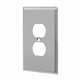 Enerlites Duplex Receptacle One-Gang Metal Wall Plate, Oversize