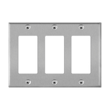 Enerlites Decorator/GFCI Three-Gang Metal Wall Plate