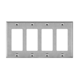 Enerlites Decorator/GFCI Four-Gang Metal Wall Plate, Mid-Size