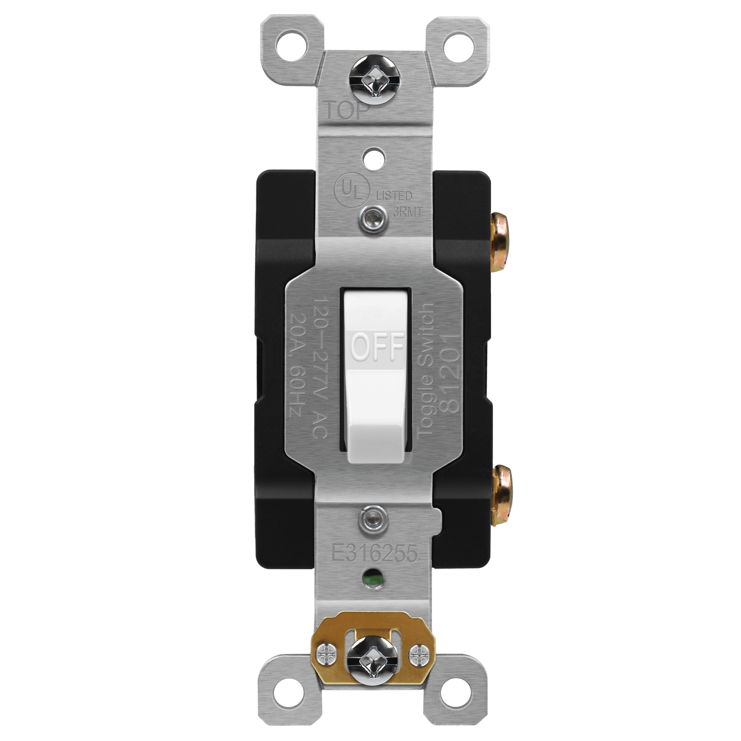 Enerlites Antimicrobial Industrial Toggle Switch 20A, Single Pole