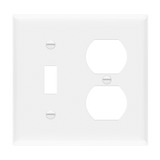Enerlites Combination Two-Gang Wall Plate – Toggle and Duplex Receptacle