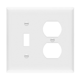 Enerlites Combination Two-Gang Wall Plate – Toggle and Duplex Receptacle, Mid-Size