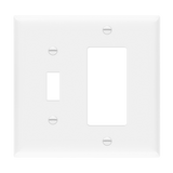 Enerlites Combination Two-Gang Wall Plate – Toggle and Decorator/GFCI, Mid-Size