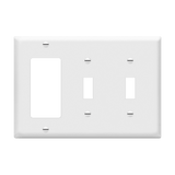 Enerlites Combination Three-Gang Wall Plate – 2 Toggles and Decorator/GFCI