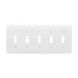Enerlites Toggle Switch Five-Gang Wall Plate
