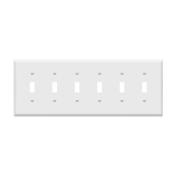 Enerlites Toggle Switch Six-Gang Wall Plate, Mid-Size