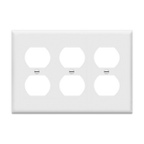 Enerlites Duplex Receptacle Three-Gang Wall Plate