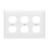 Enerlites Duplex Receptacle Three-Gang Wall Plate, Mid-Size