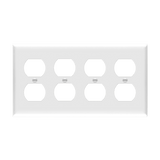Enerlites Duplex Receptacle Four-Gang Wall Plate, Mid-Size