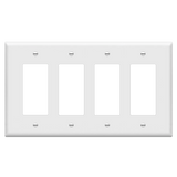 Enerlites Matte Finish Decorator/GFCI Four-Gang Wall Plate, Mid-Size