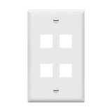 Enerlites Multimedia Face Plates 4-Port 1-Gang Keystone