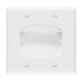 Enerlites Two Gang Recessed Cable Wall Plate