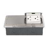 Enerlites Two-Gang Pop-Up Floor Box Kit with 20A Decorator Duplex Tamper & Weather Resistant Receptacle