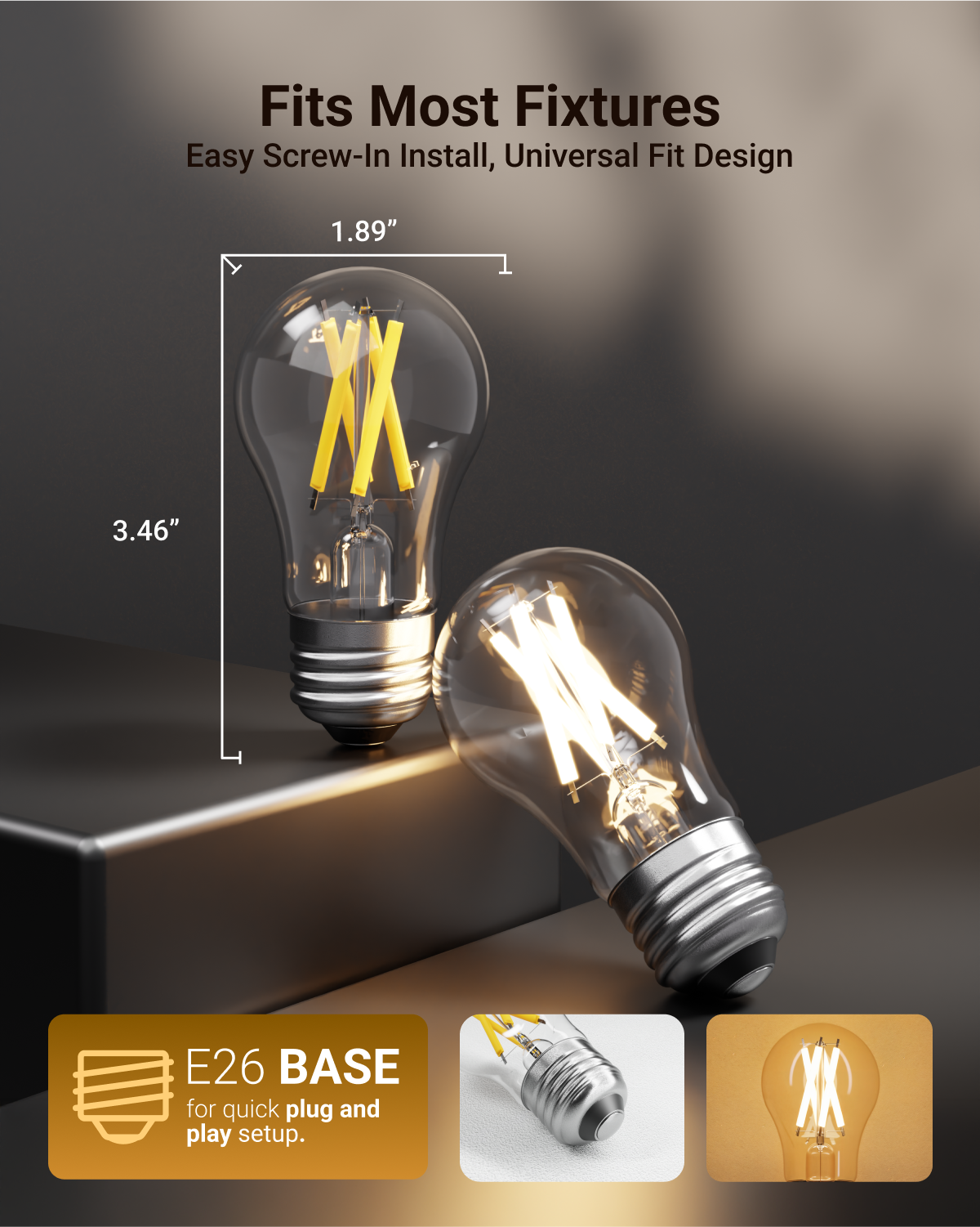 A15 LED Bulb, Filament, 7W, 800 Lumens
