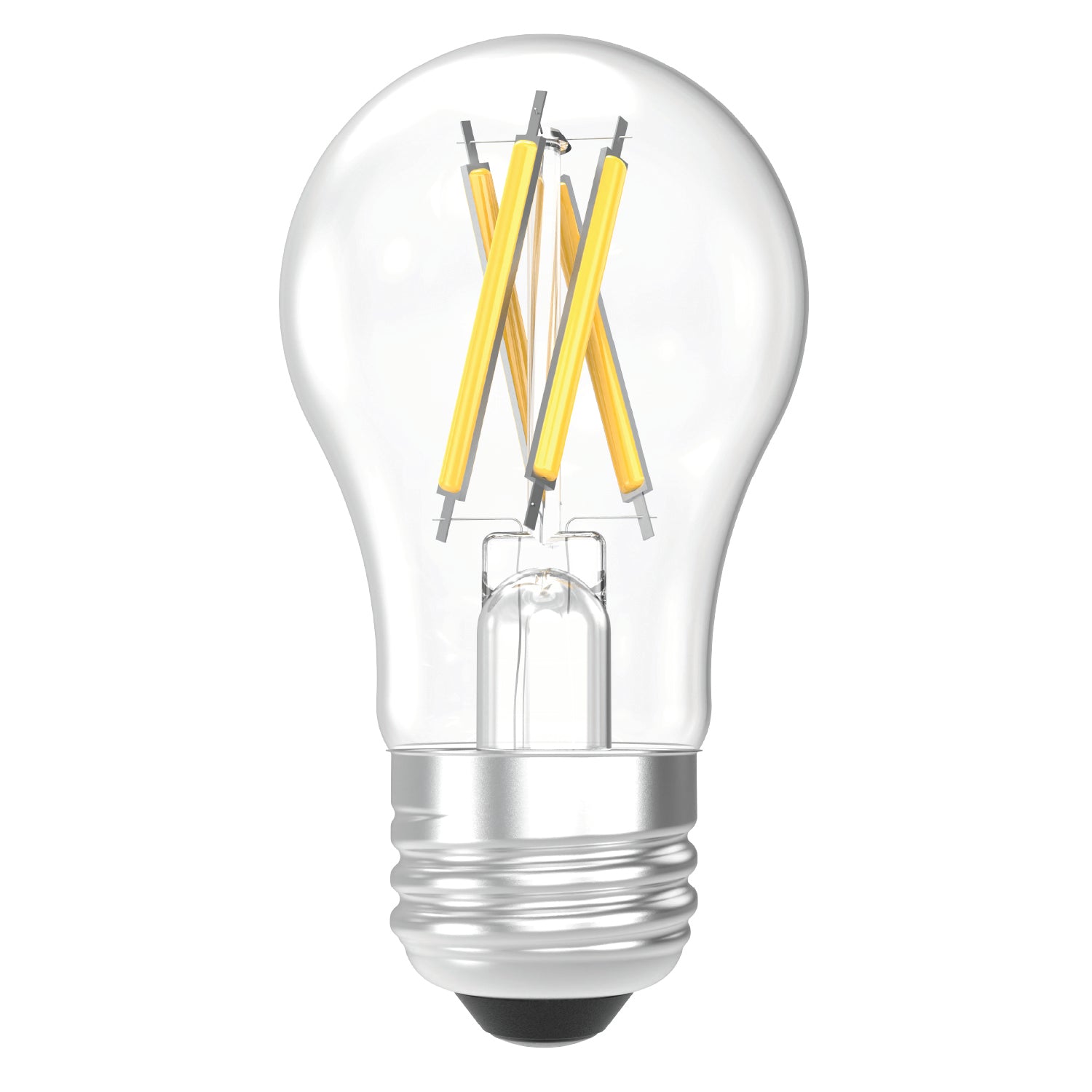 Ultra-thin LED chips embedded along glass tubes create an all-around beautiful glow.