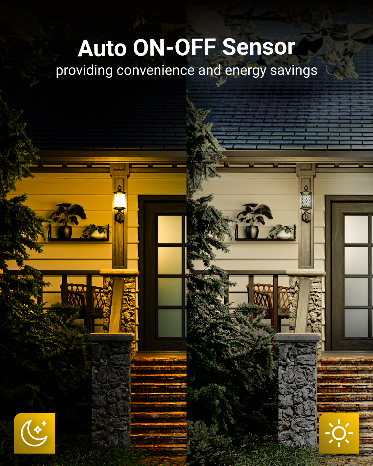 A19 LED Bulb, Yellow Bug Light, Dusk to Dawn Photocell, 480 Lumens