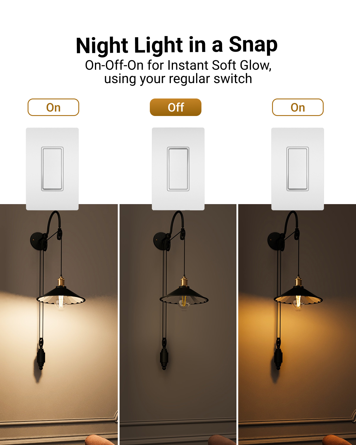 Create an inviting ambience with seamless dimmable capabilities (10%-100%) to match any mood. Instant-on and flicker-free for maximum eye comfort.