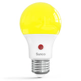 A19 LED Bulb, Yellow Bug Light, Dusk to Dawn Photocell, 480 Lumens
