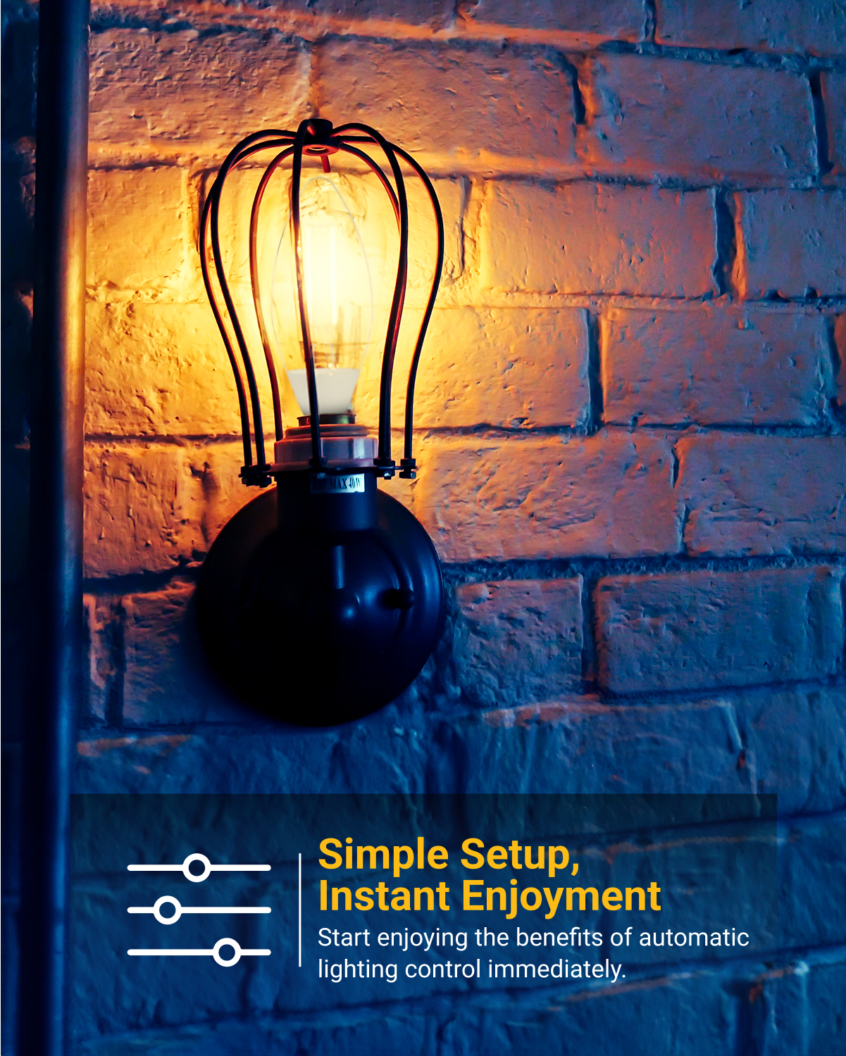 B11 LED Candelabra Bulb, Dusk to Dawn Photocell, Filament, 500 Lumens