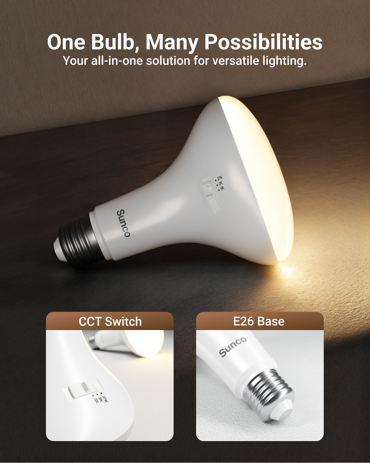 BR30 LED Bulb, Selectable CCT, 850 Lumens