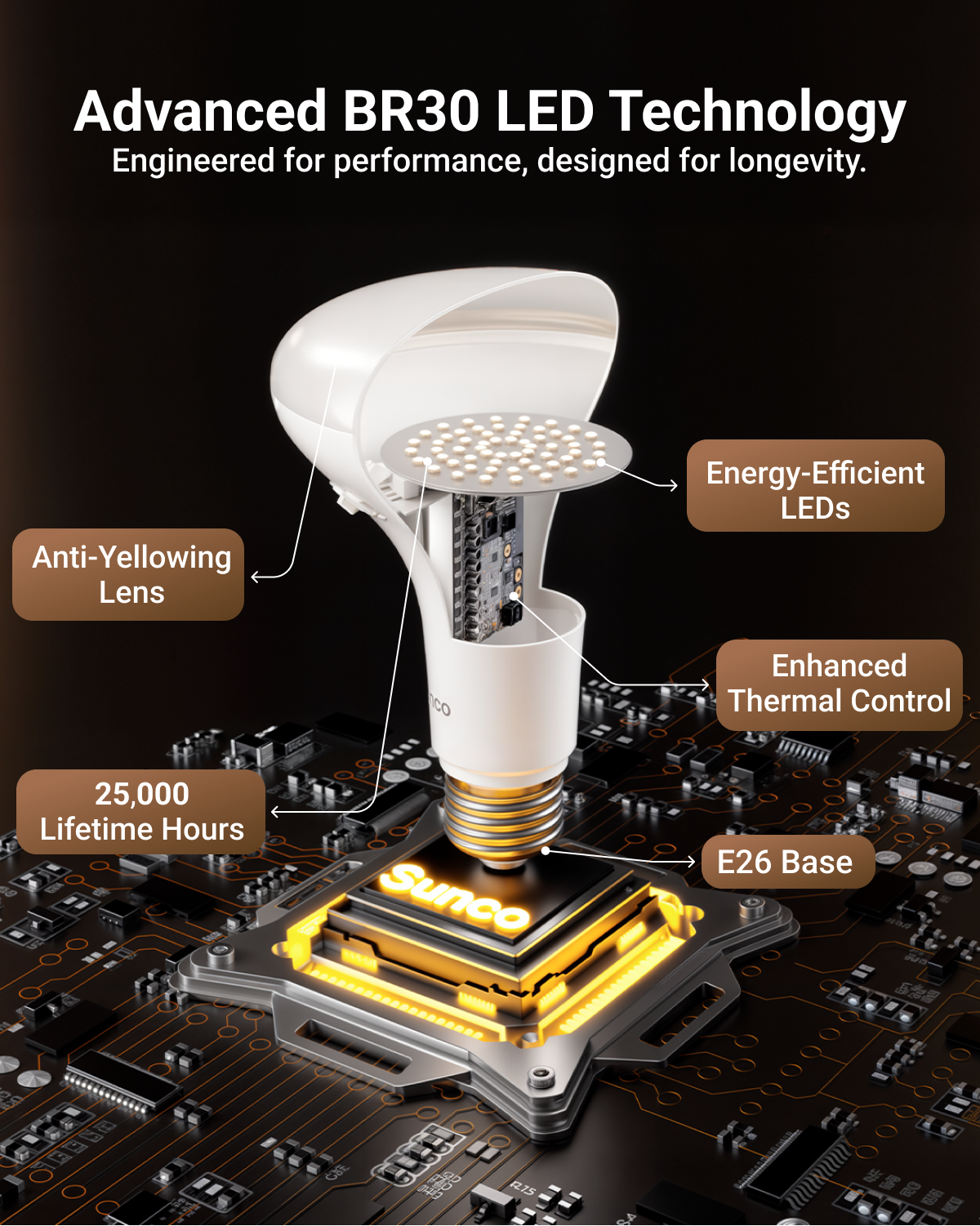 BR30 LED Bulb, Selectable CCT, 850 Lumens