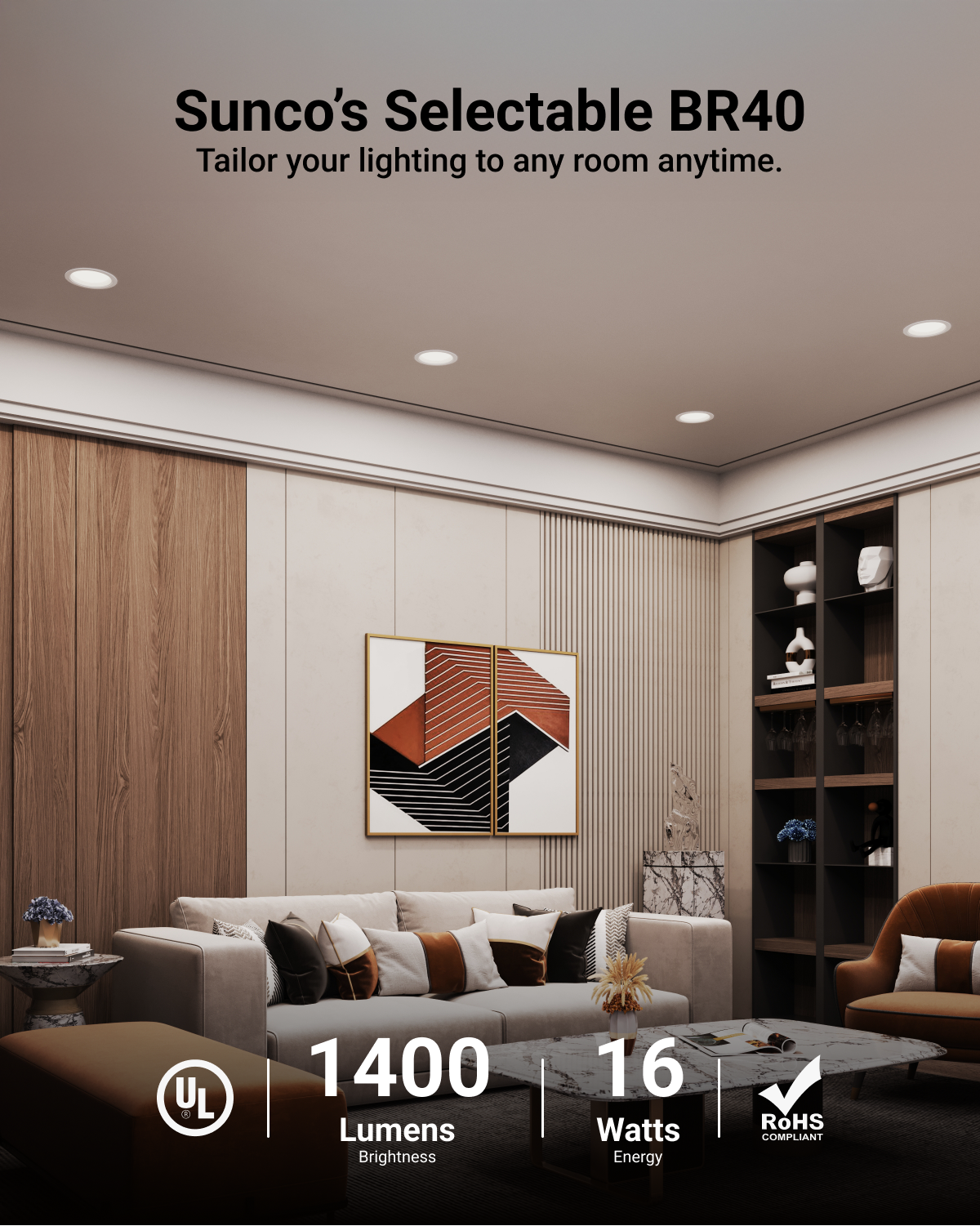 Ideal applications include bedrooms, kitchens, living areas, and offices.