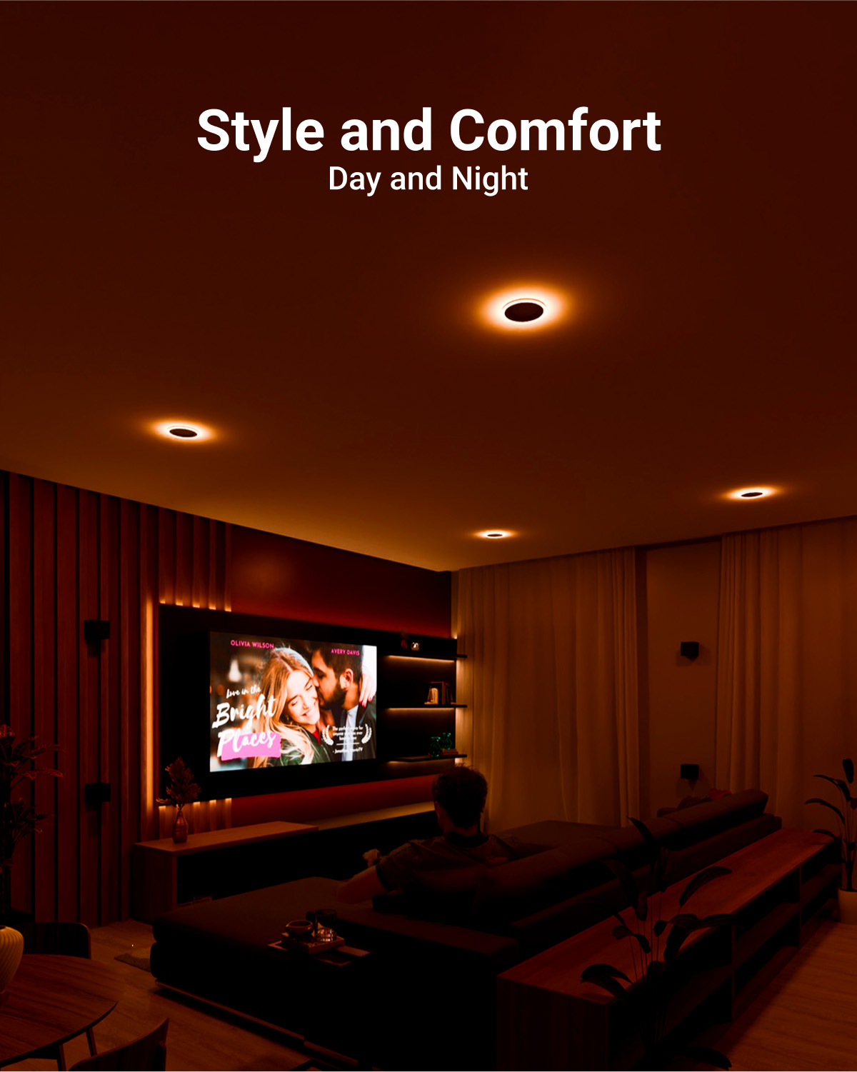 Simply flip the light switch twice to activate the 2000K night light. Both the downlight and night light are dimmable (10%-100%) as well.