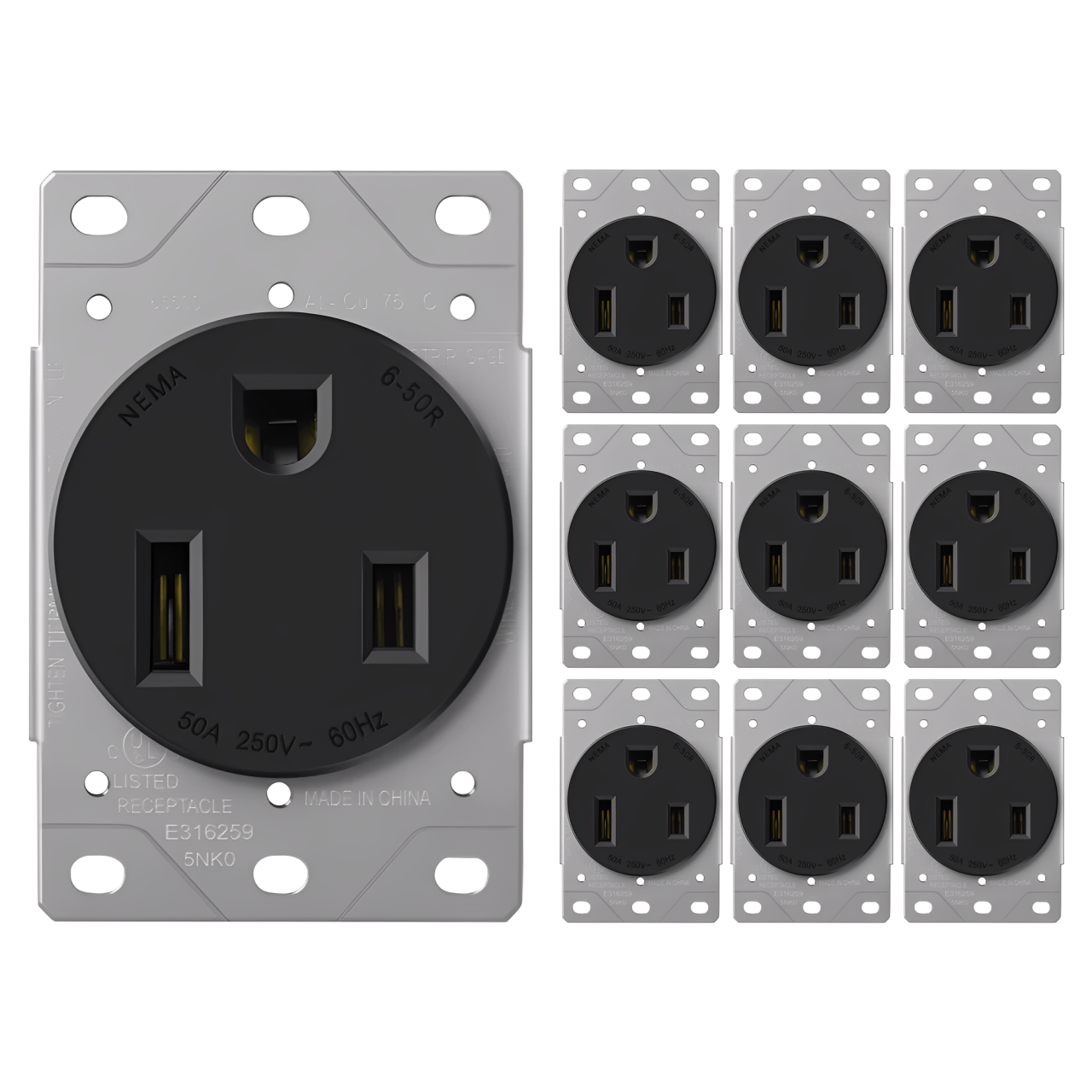 Enerlites 50 Amp, 250V, 2-Pole, 3-Wire, NEMA 6-50R