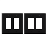 Enerlites Matte Finish Decorator/GFCI Two-Gang Wall Plate, Mid-Size