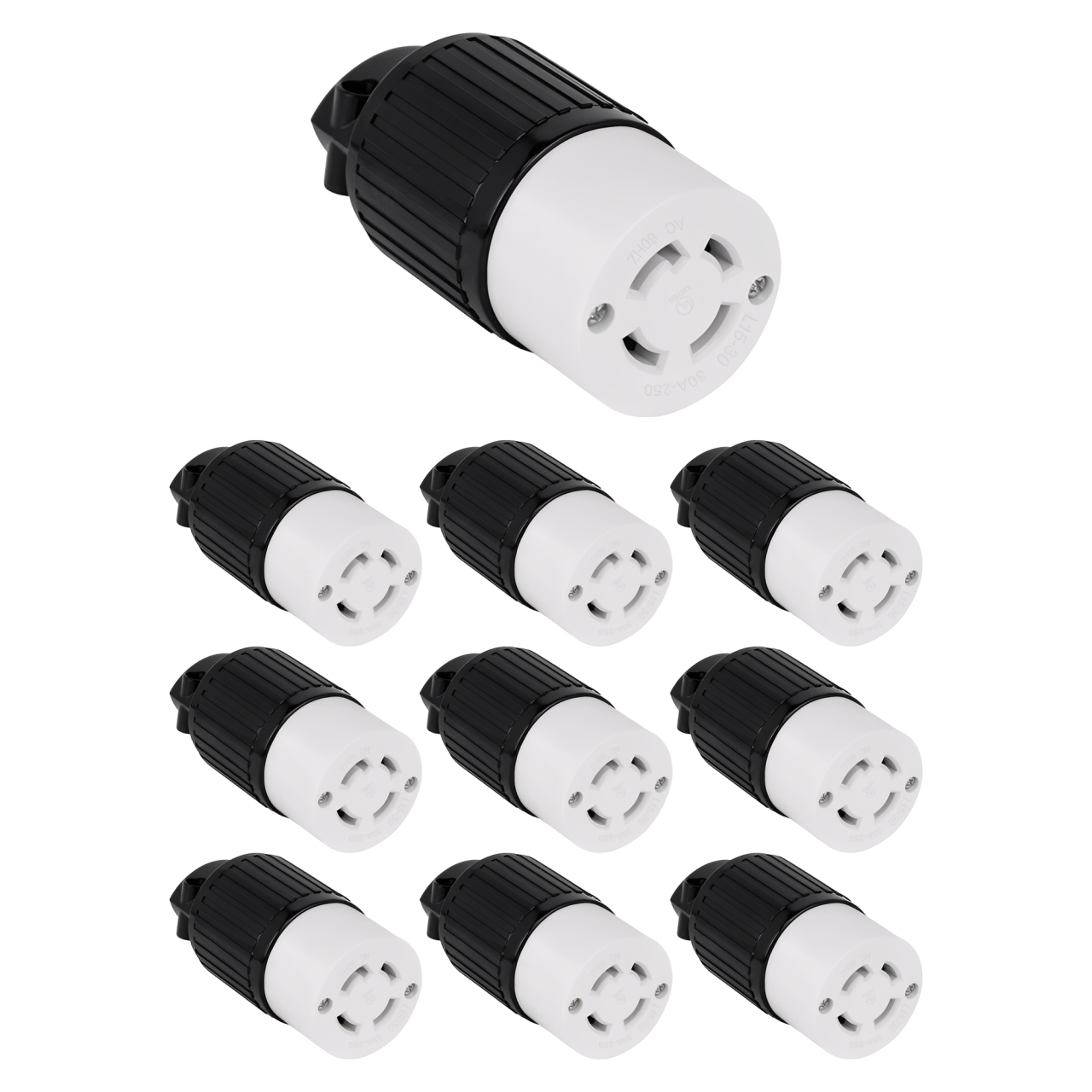 Enerlites Industrial Grade Locking Cord Connector, 30A, L15-30C