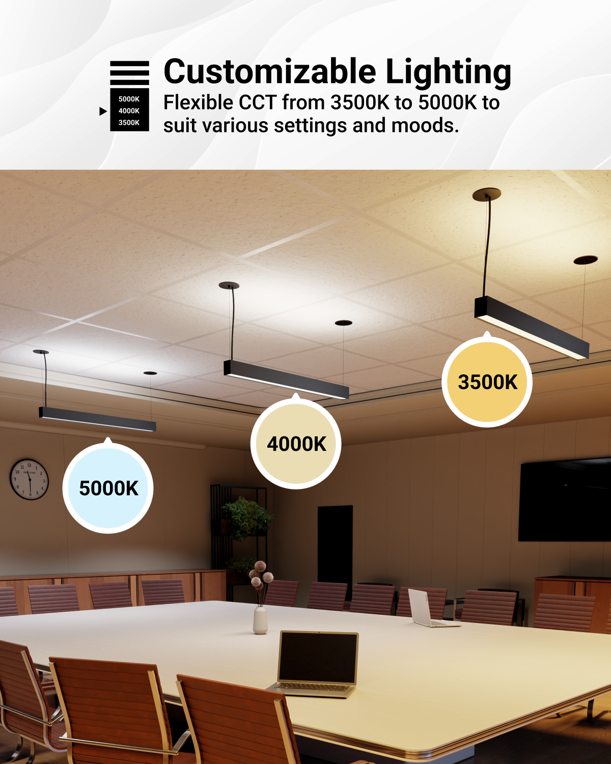 The fixture emits a powerful and focused beam of light in targeted areas.