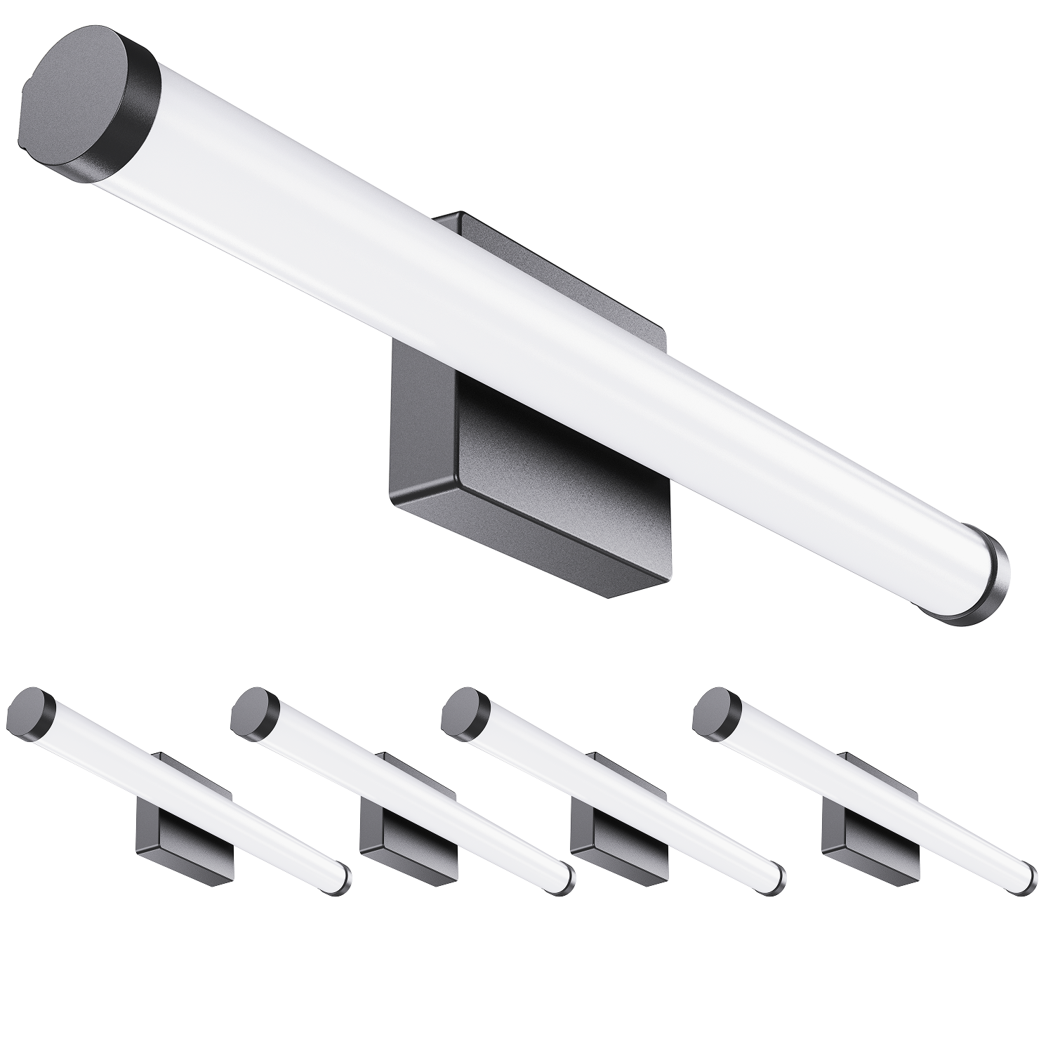 LED Black Vanity Light Bar, 24" Wide, Selectable CCT