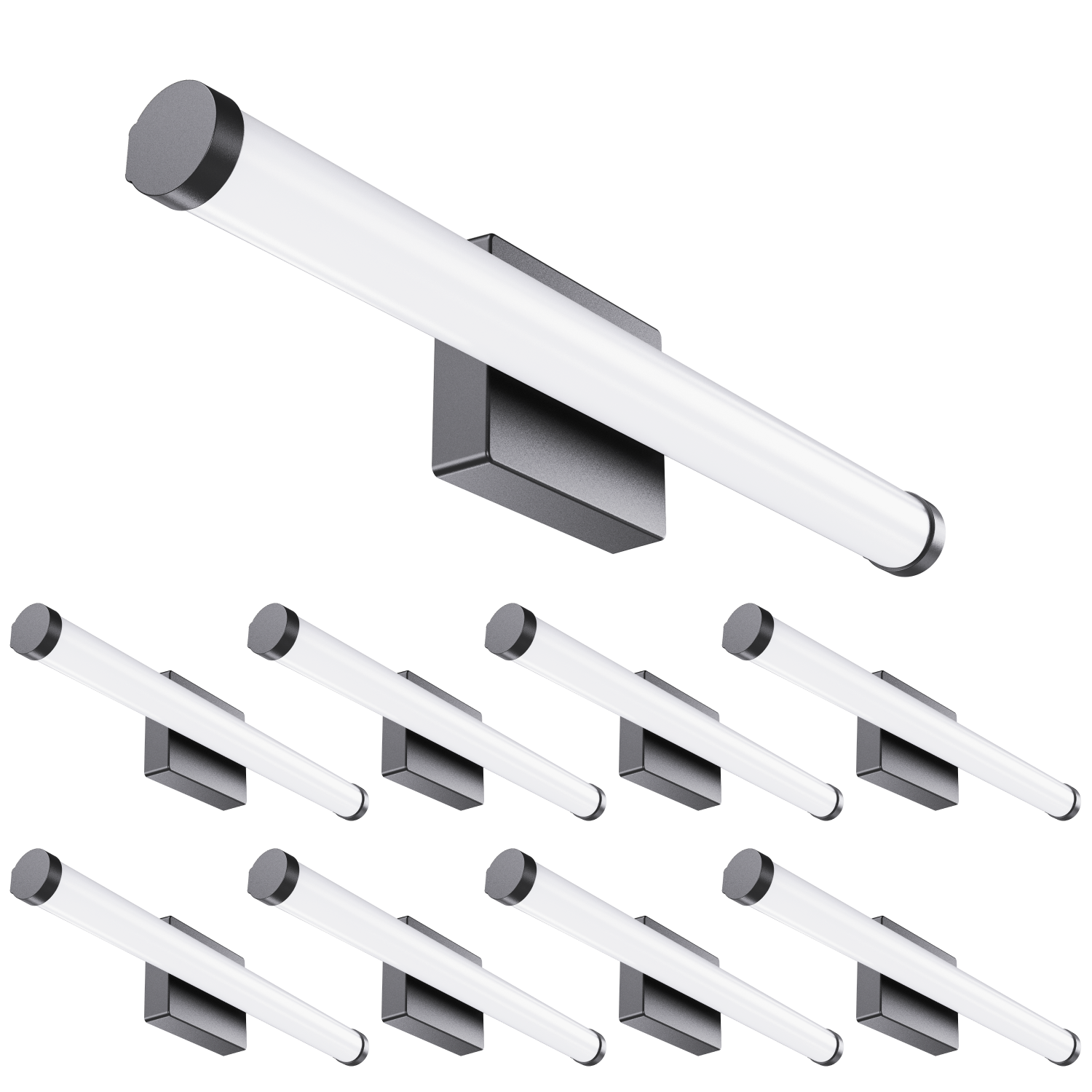 LED Black Vanity Light Bar, 24" Wide, Selectable CCT