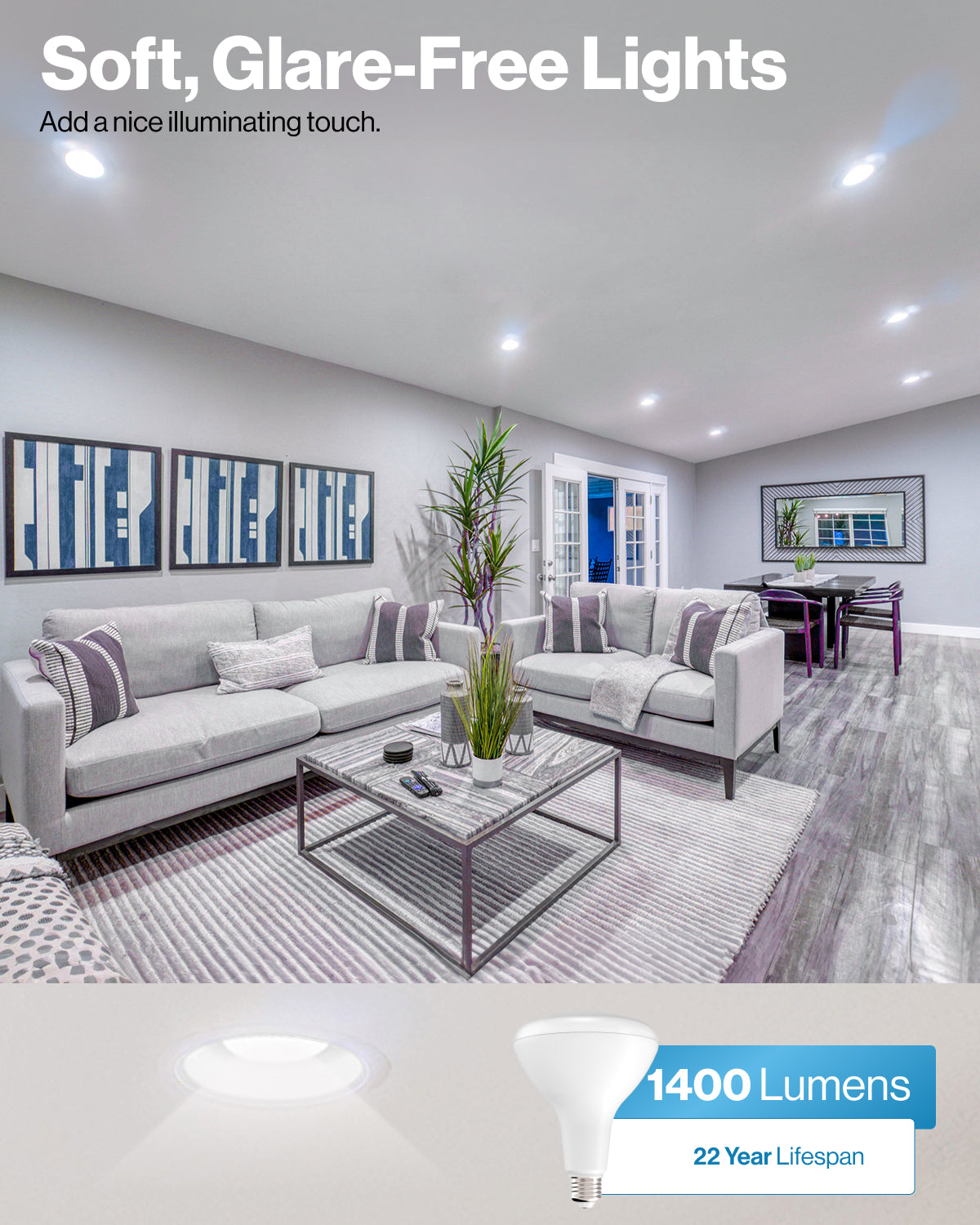 BR40 LED Bulb, 1400 Lumens