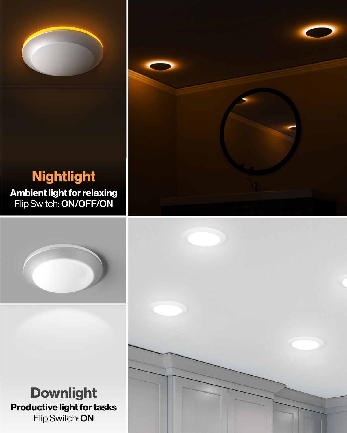 Seamless dimming capabilities (10%-100%) to fit any mood or decor.