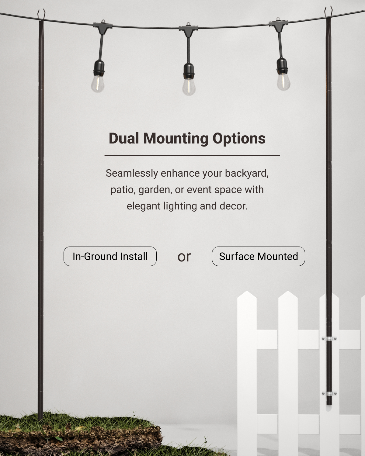 Enhance event space, gardens, and patios with in-ground installation or surface mounted applications.