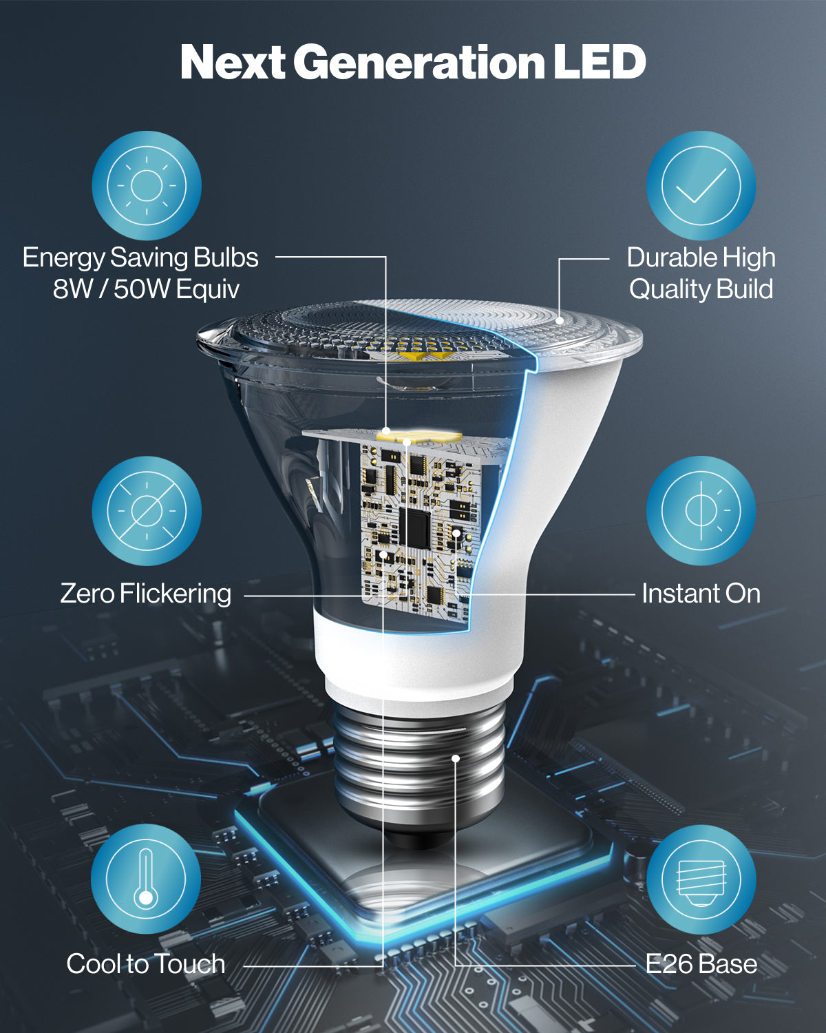With their precise beam control and superior color rendering, PAR20 bulbs bring out the best in any setting.