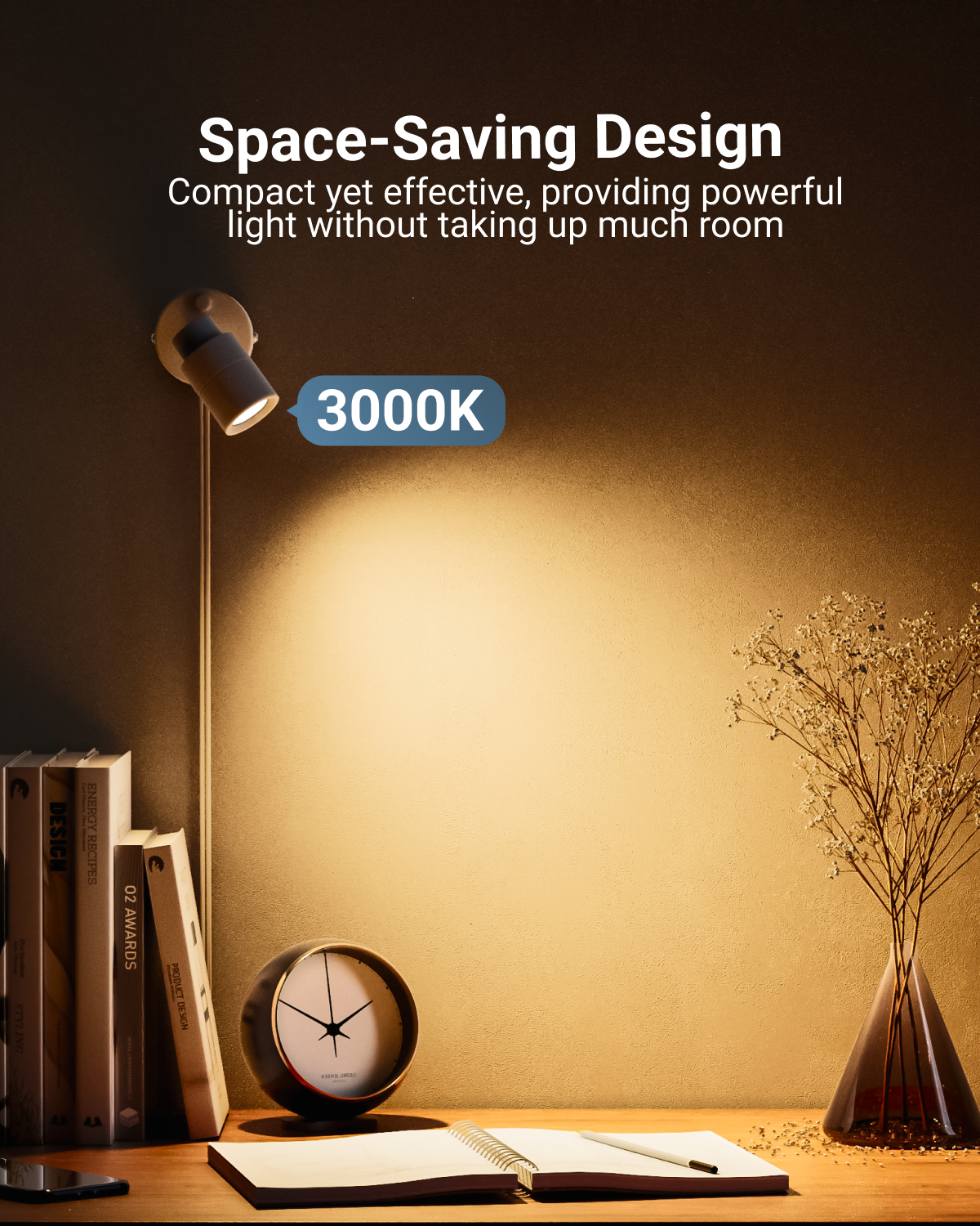 No more bulky lighting fixtures that take up most of your space. The floor spotlight is small but mighty in lighting.