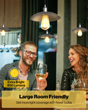 With its Edison-style filament, the ultra-bright bulbs add a classic touch to bathrooms, kitchens, dining rooms, common spaces, and more.