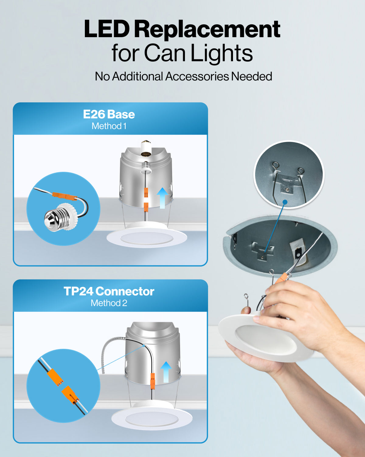 Installation is simple and quick. Fits soffit, double drywall ceilings, and ceiling spaces that are as small as 2".