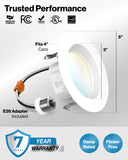 Recessed LED Retrofit Lighting, 4 Inch, Baffle, Selectable CCT, 660 Lumens
