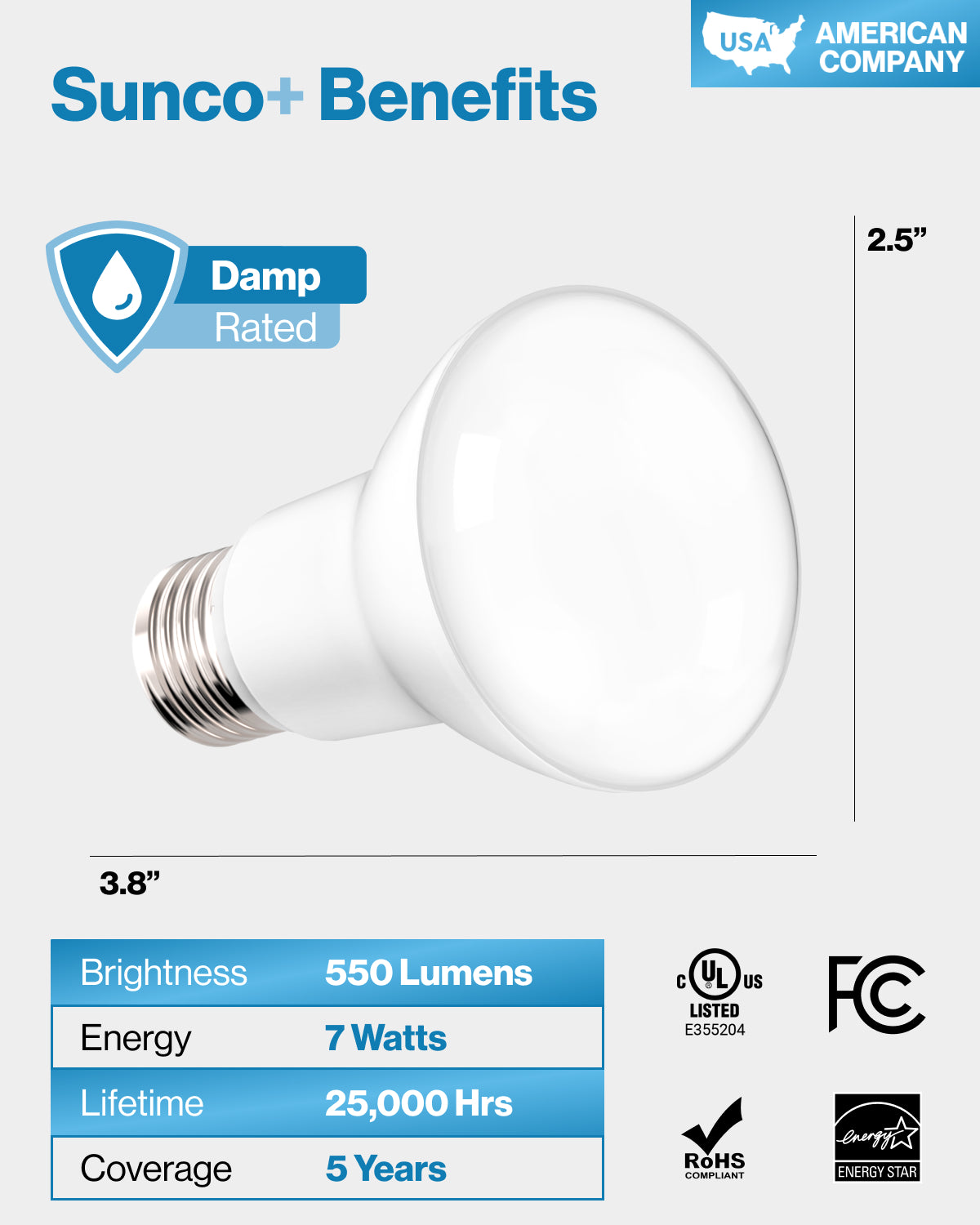 BR20 LED Bulb, 550 Lumens