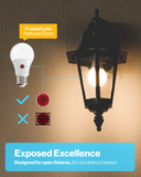 A19 LED Bulb, Dusk to Dawn Photocell, 800 Lumens