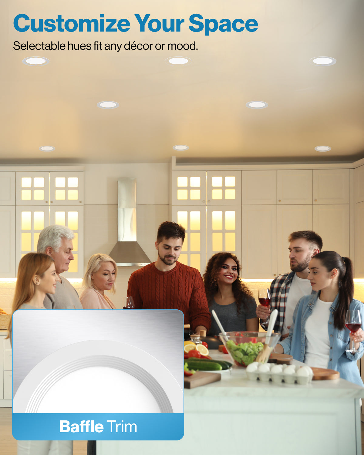 Recessed LED Lighting, 4 Inch, Slim, Wafer Thin, Baffle Trim, 650 Lumens