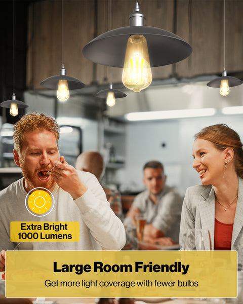 ST58 LED Bulb, Filament, 1000 Lumens – Sunco Lighting