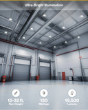 UFO High Bay 150W Plug & Play LED Fixture, 2-Step Install, 19500 Lumens