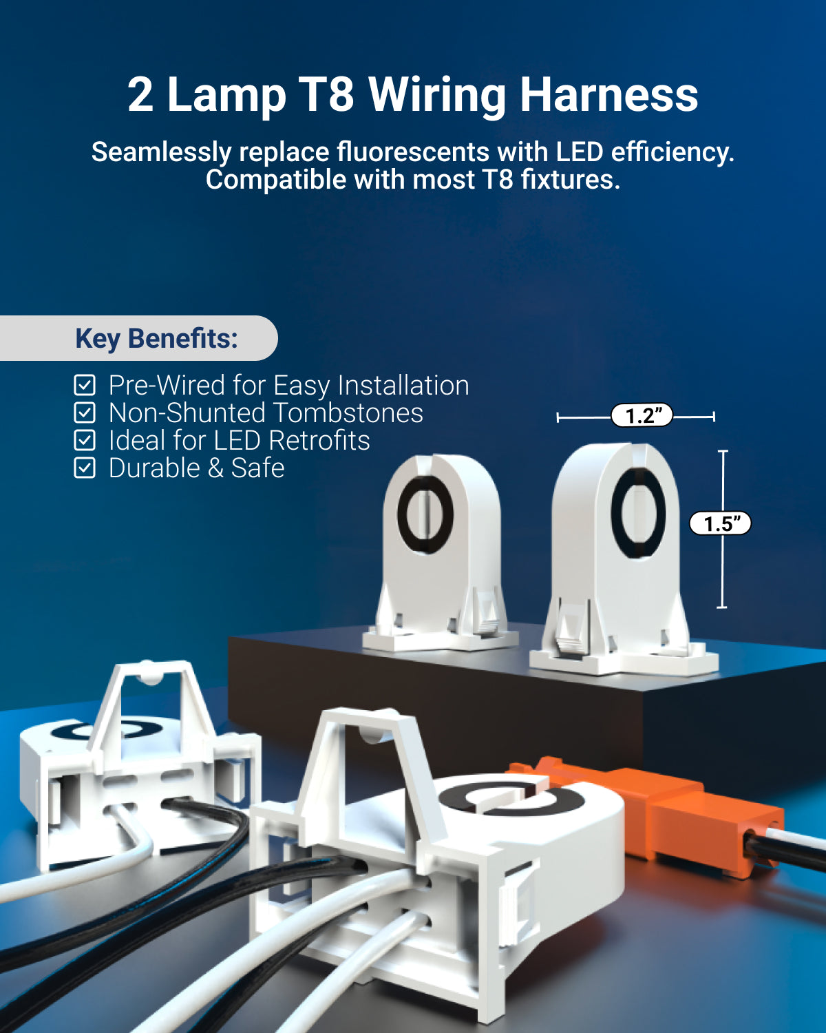 Seamlessly replace fluorescents with LED efficiency. Compatible with most T8 fixtures.