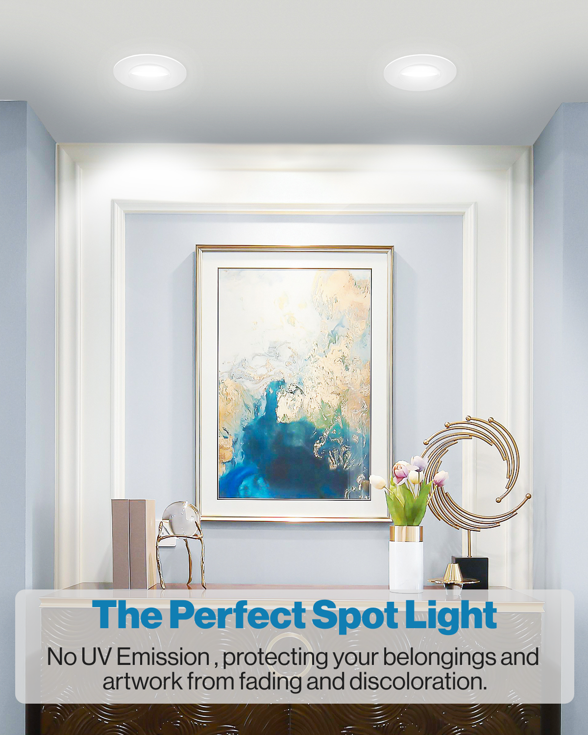 Recessed LED Retrofit Lighting, 5/6 Inch, Gimbal, 800 Lumens (Off White Trim)