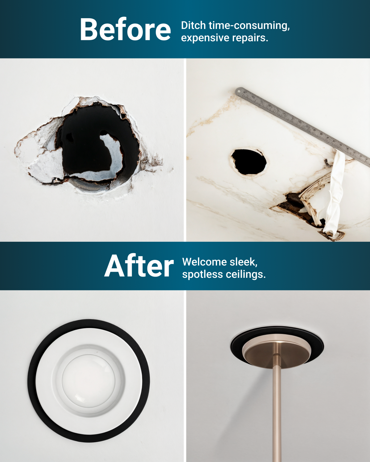 Keep your ceiling looking clean by extending the size of your trim.