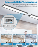 LED Ceiling Panel Light, Black, 46W/40W/30W, 1X4, Selectable Brightness & CCT, 5700 Lumens